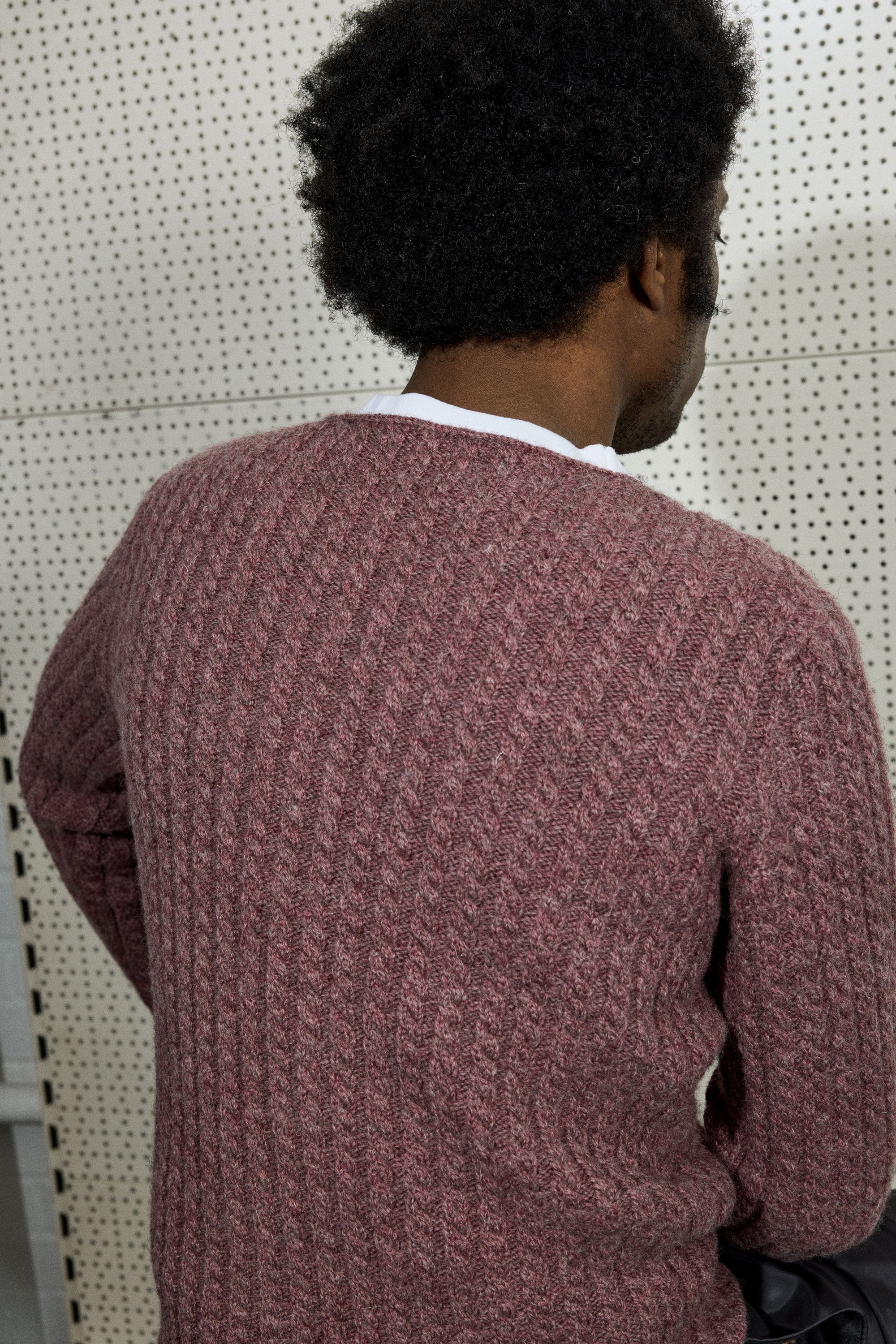 2X2 CABLE PULLOVER IN VINTAGE ROSE
