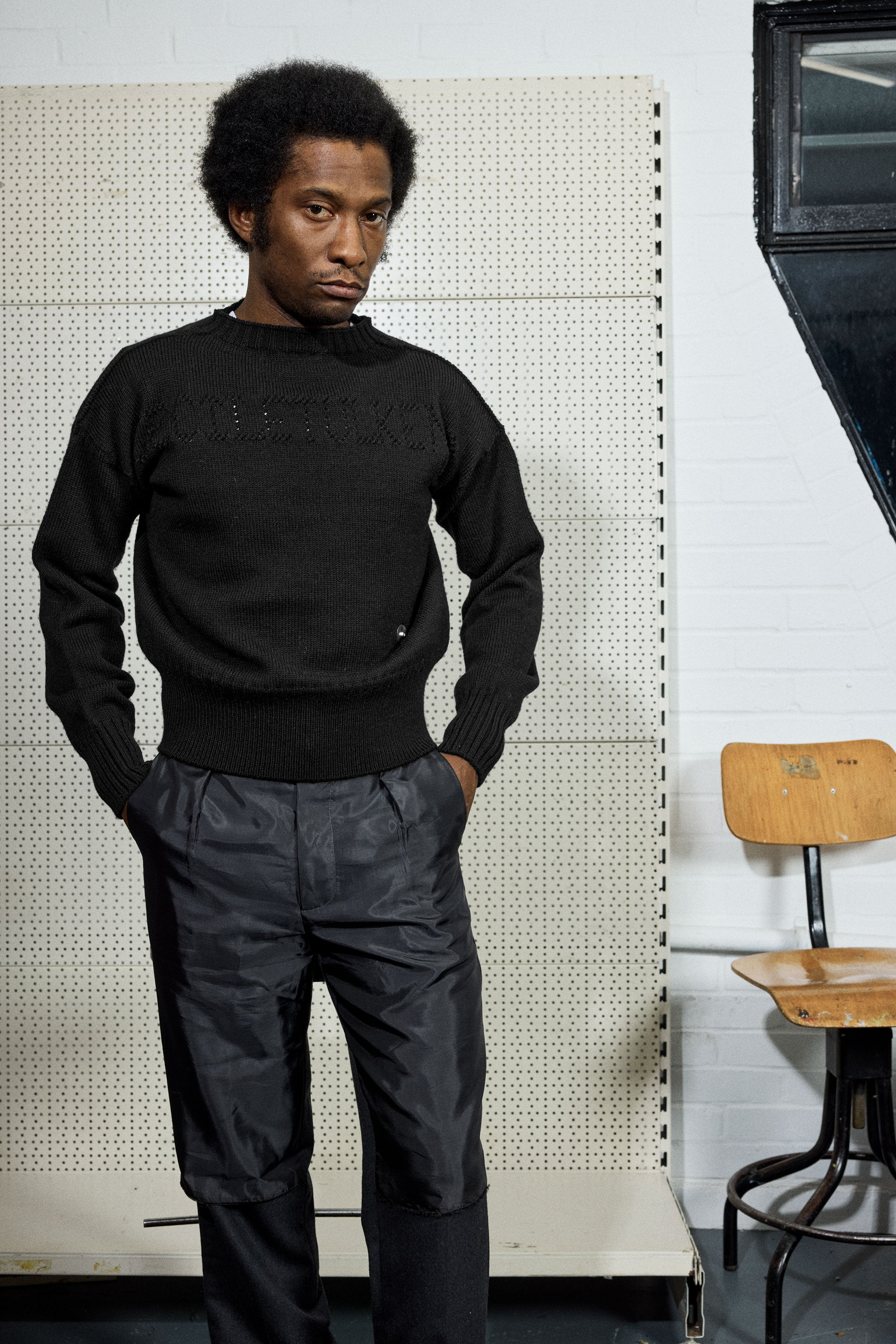 POINTELLE GANSEY IN BLACK – Cecile Tulkens Ltd