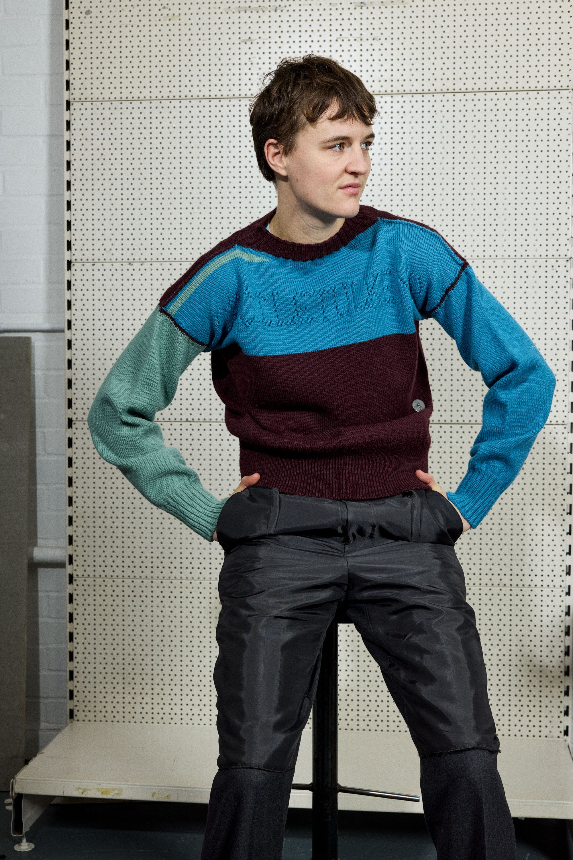 POINTELLE GANSEY IN TEAL, PISTACHIO & PURPLE