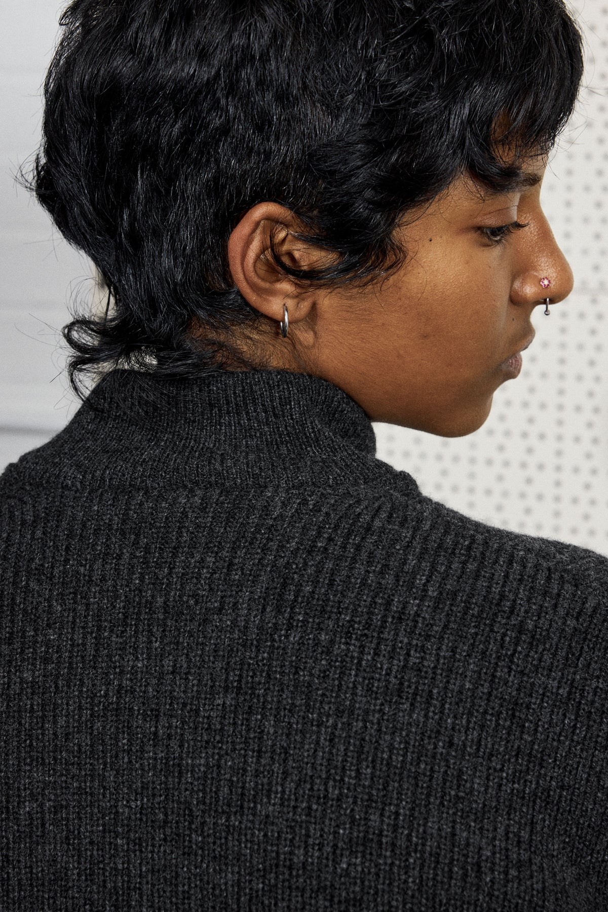 LAMBSWOOL ZIP-UP IN UNIFORM GREY