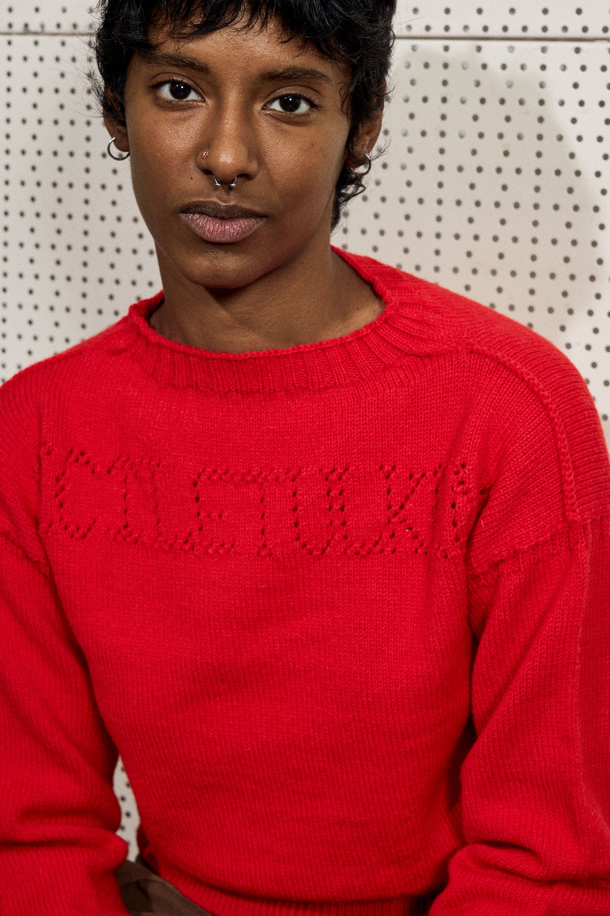 POINTELLE GANSEY IN RED
