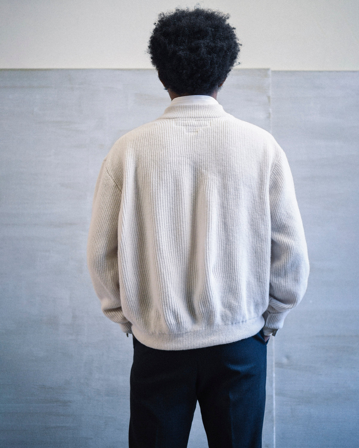 LAMBSWOOL ZIP-UP IN SILVER